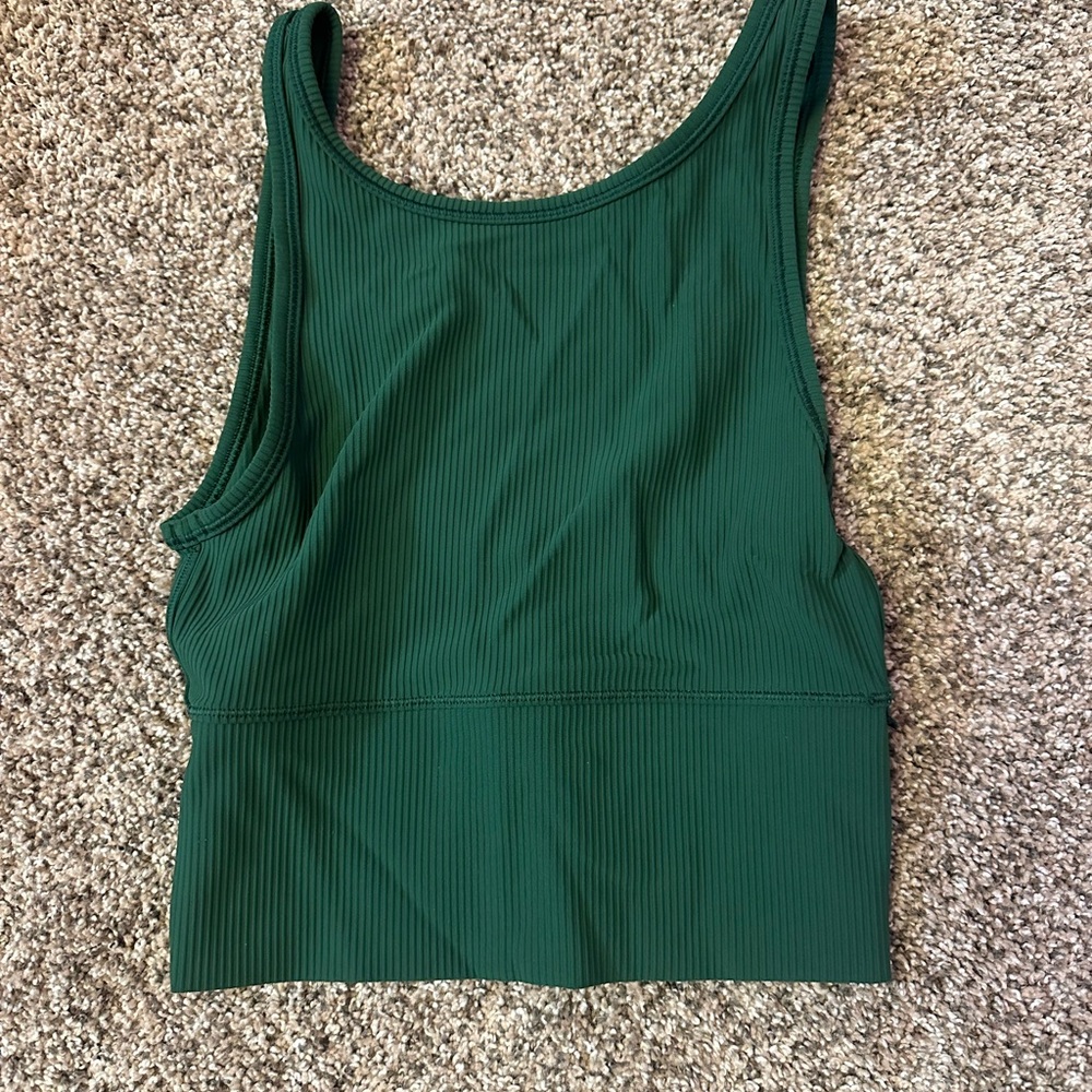 lululemon athletica Dark Green Ribbed Tank Top